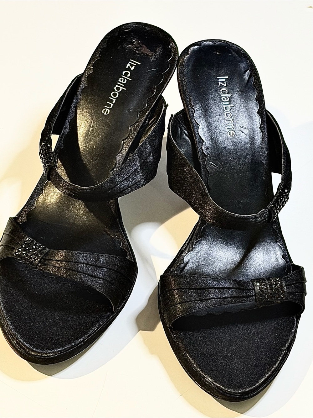 Y2K Liz Claiborne Black Satin Heels